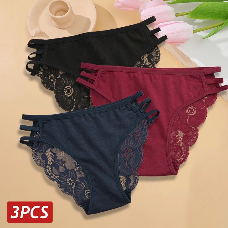 Floral Lace Low Rise Panties Set