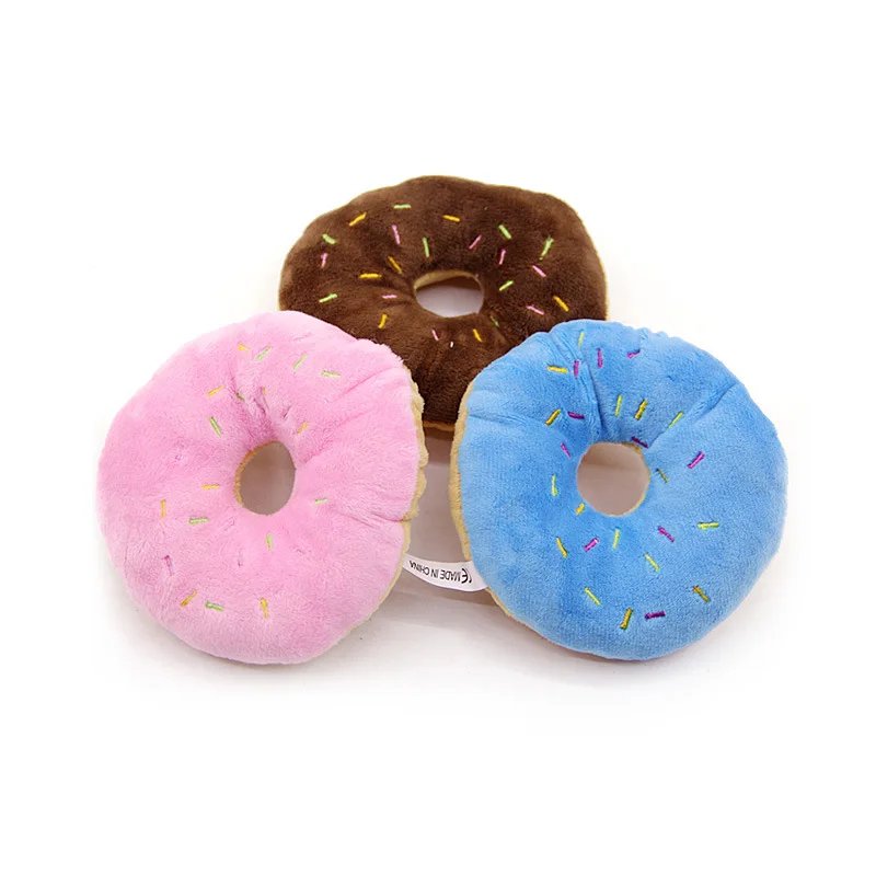 Cute Plush Donut Dog Toy