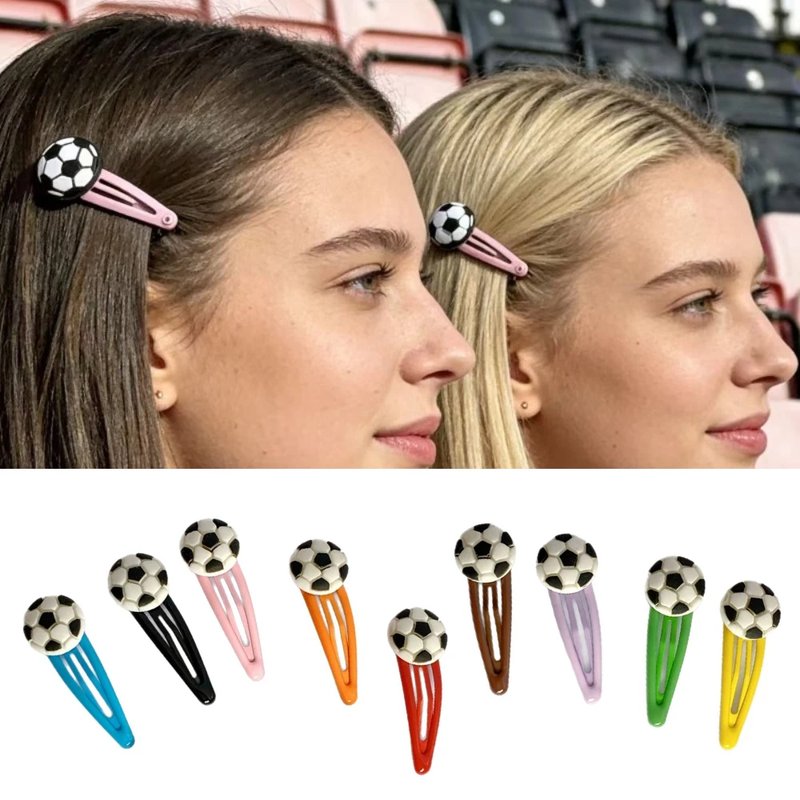 Colorful Football Pattern Hair Clips