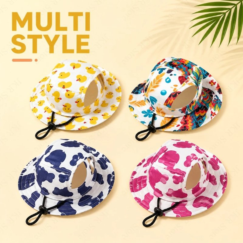 Cute Adjustable Dog Sun Hat