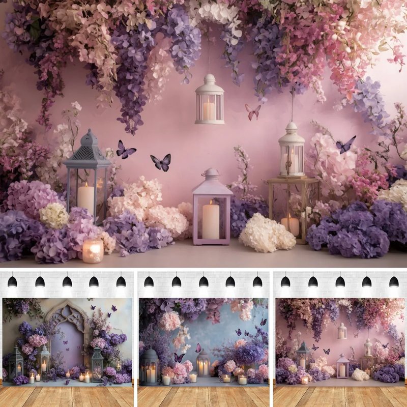 Purple Butterfly Photography Backdrop