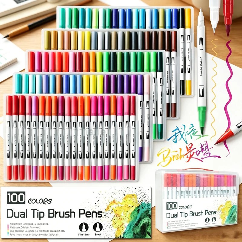 Dual Tip Calligraphy Brush Pens