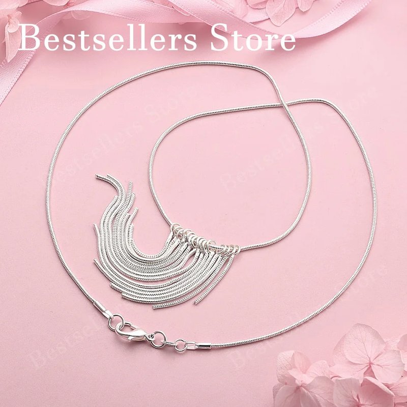 Elegant Multi-Layered Silver Tassel Necklace
