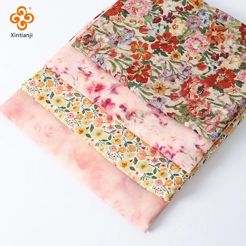 Vintage Pink Flower Fabric by the Meter