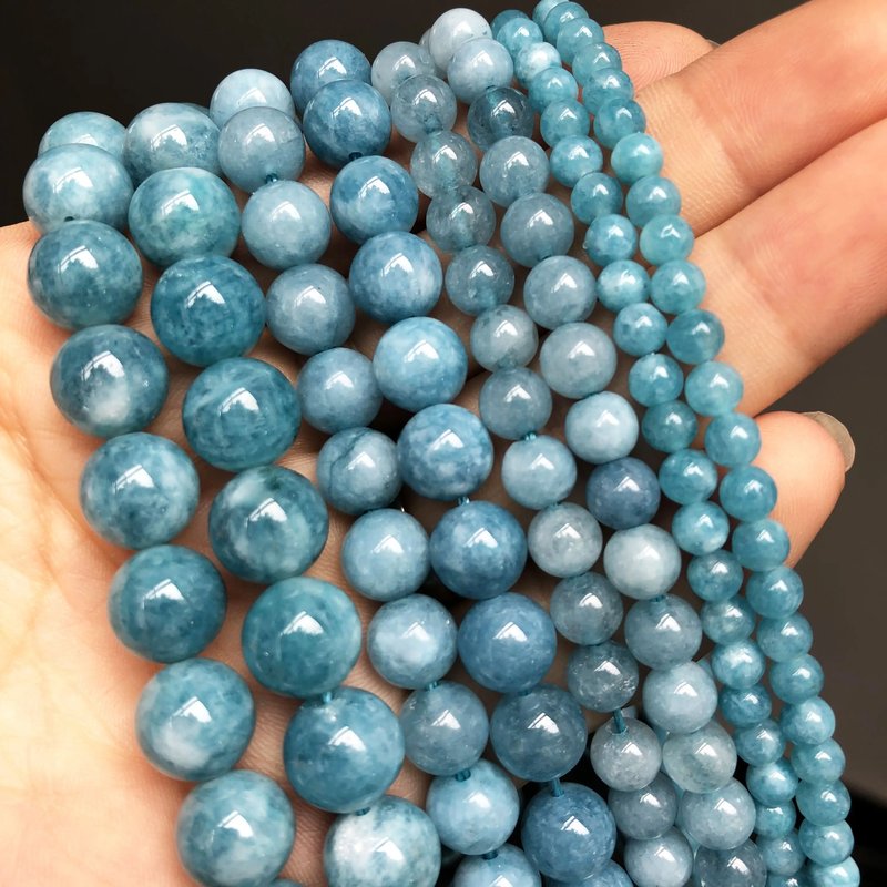 Dark Blue Chalcedony Beads for Jewelry