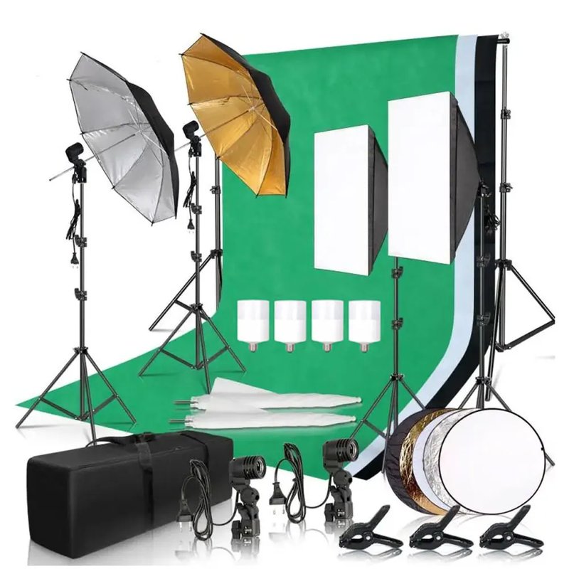 Softbox Lighting Kit with Backdrops
