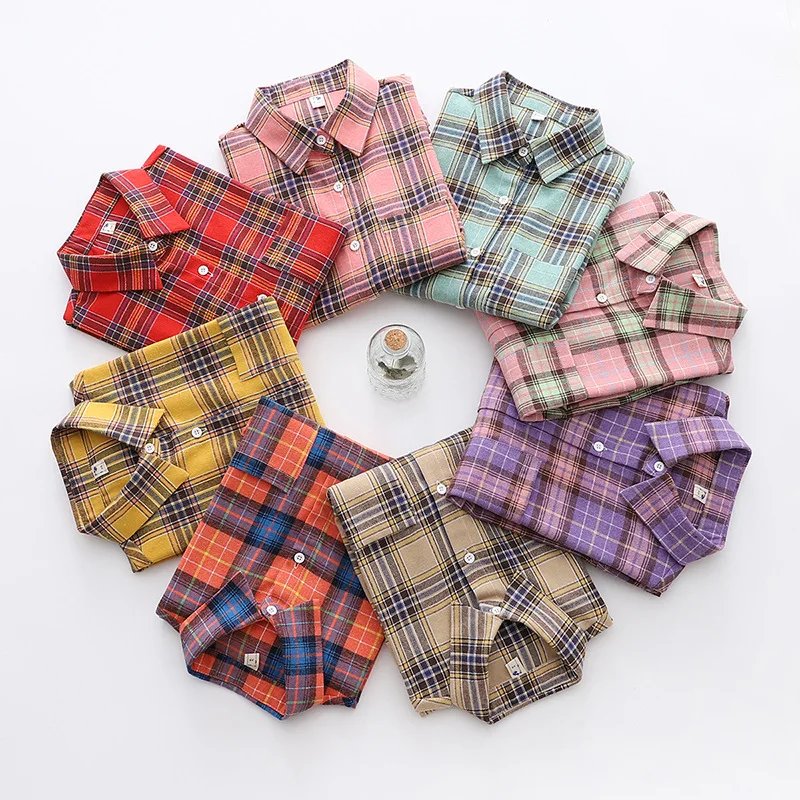 Stylish Women's Flannel Plaid Shirt