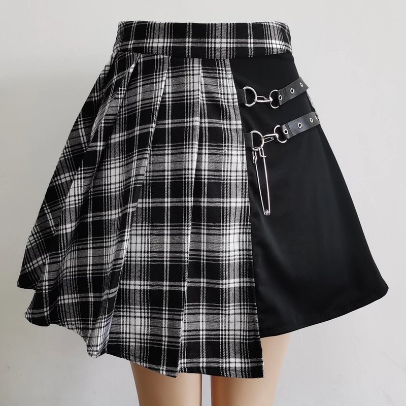 Chic Plaid Pleated Mini Skirt