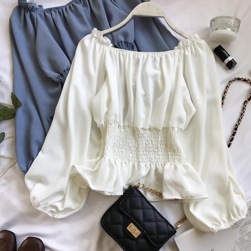 Elegant Off-Shoulder Chiffon Blouse