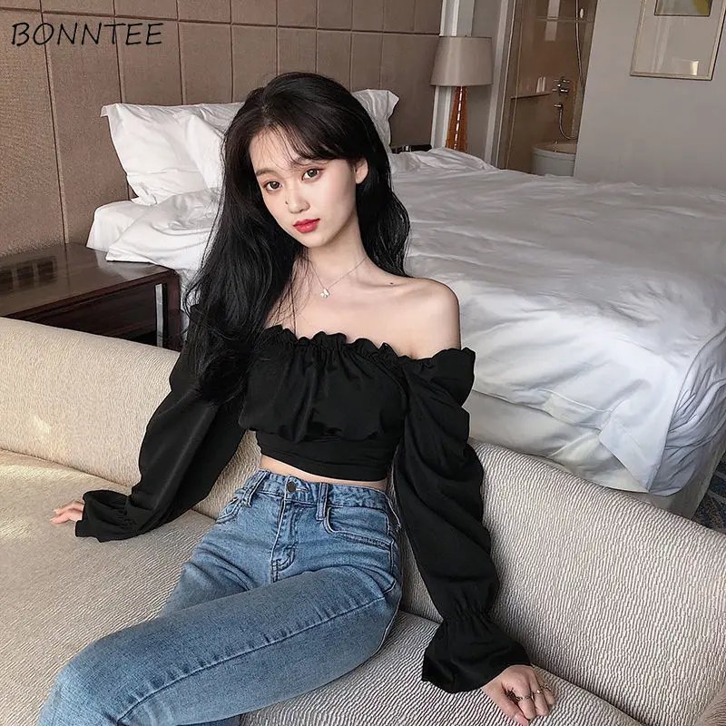 Chic Black Puff Sleeve Blouse