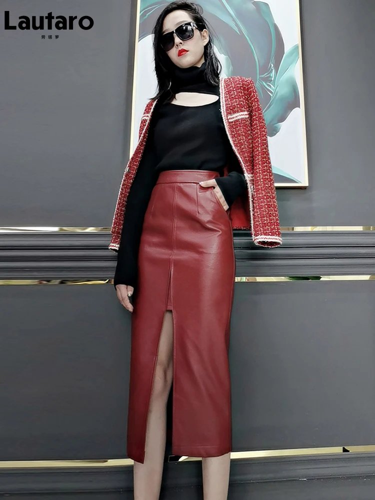 Chic High-Waisted Faux Leather Skirt