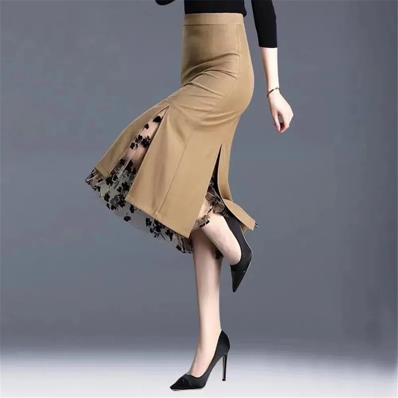High Waist Irregular Mesh Skirt