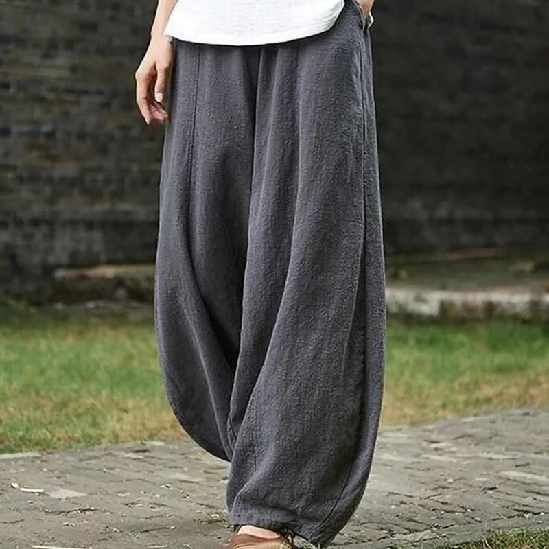 Vintage Wide Leg Cotton Linen Pants