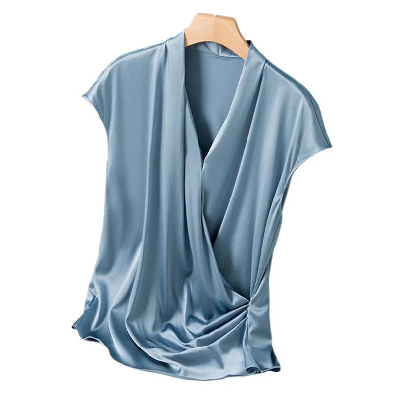 Chic Satin V-Neck Blouse