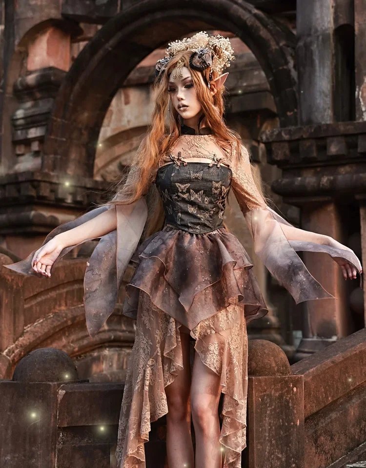 Vintage Gothic Organza Blouse