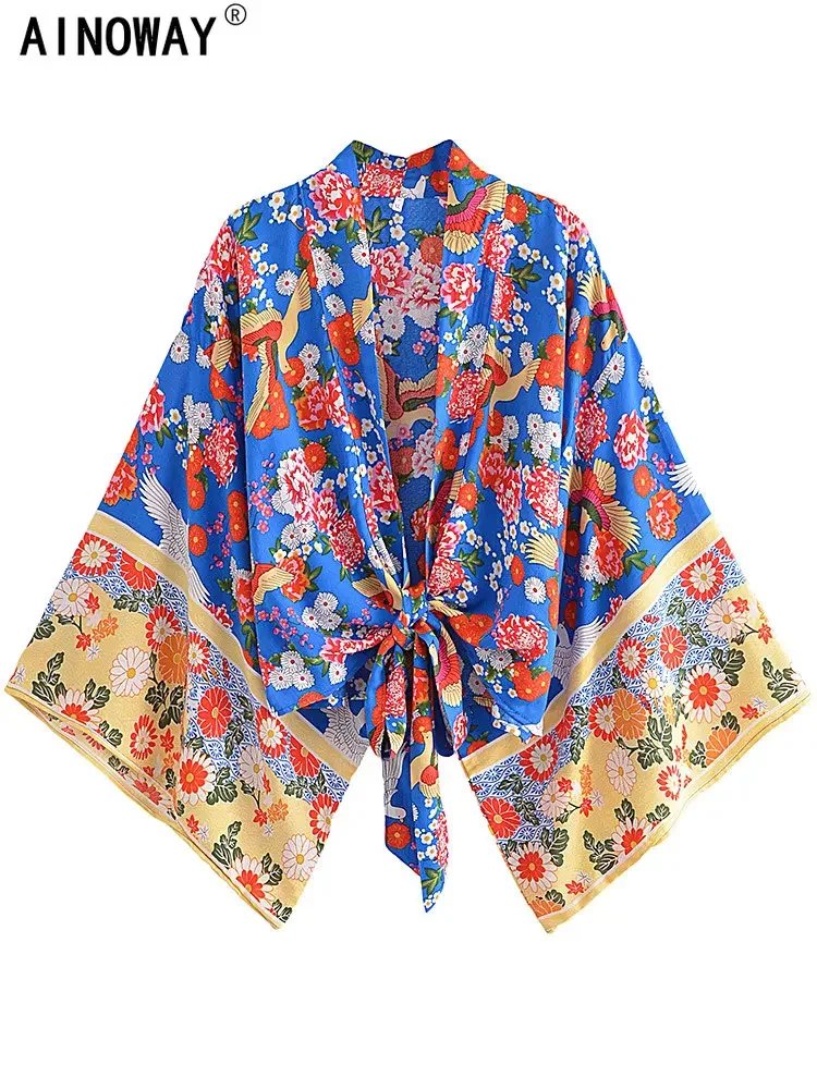Boho Floral Kimono Cover-Up