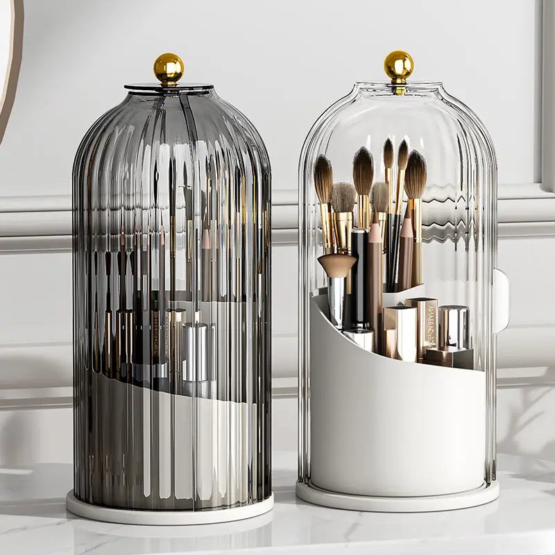 360° Rotating Makeup Brush Organizer