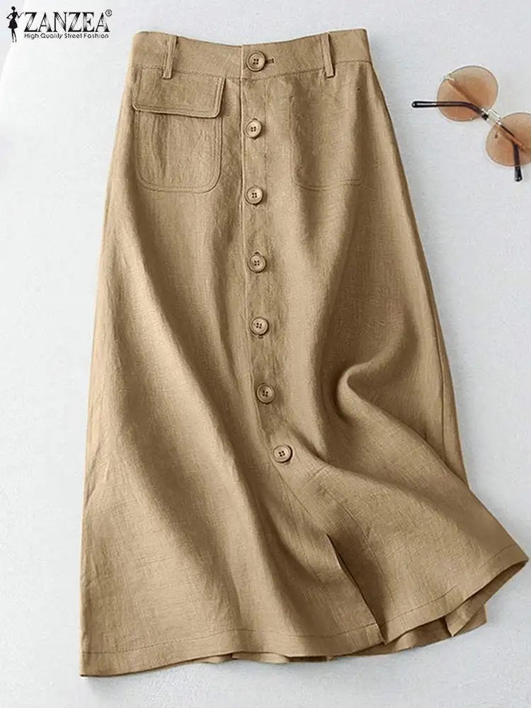 Elegant High Waist Midi Skirt