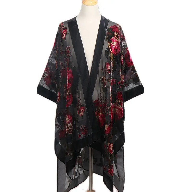 Bohemian Velvet Kimono Cardigan