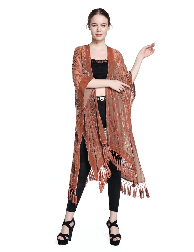 Bohemian Velvet Kimono Cardigan