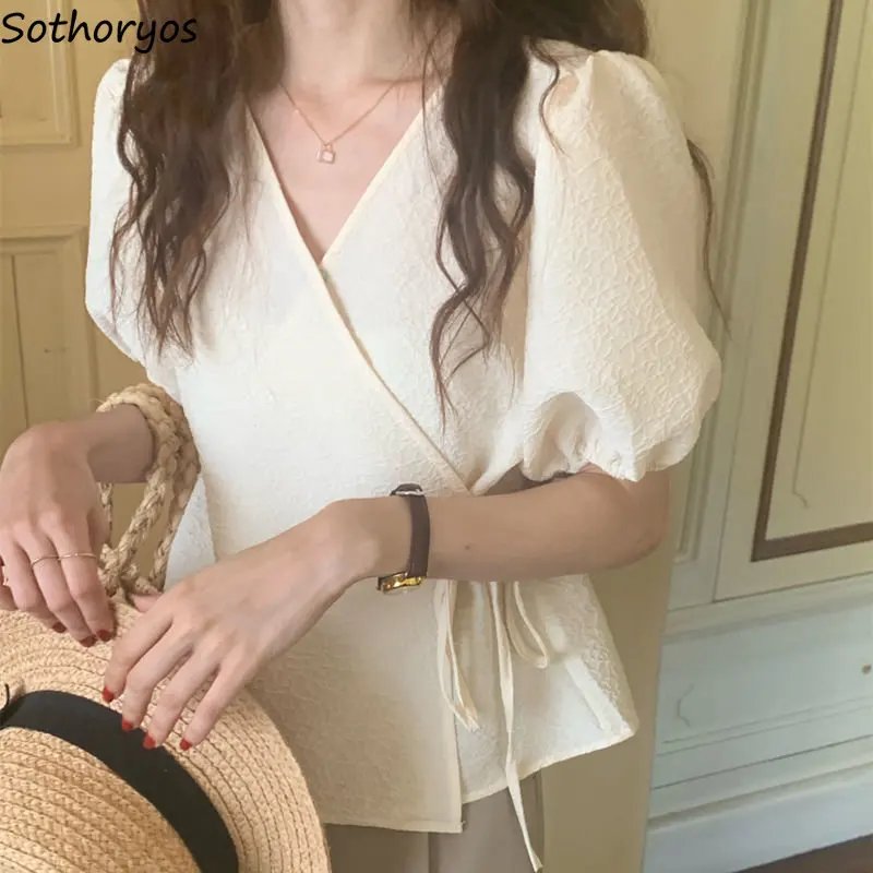 Elegant Summer V-Neck Blouse