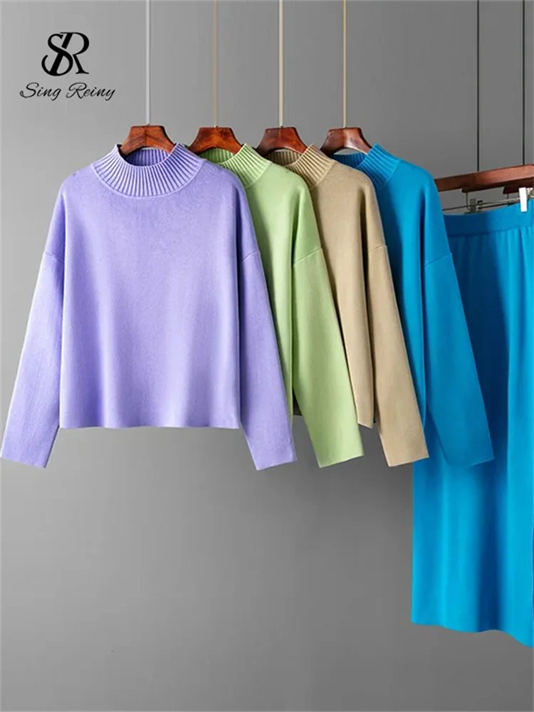 Chic Autumn Sweater and Skirt Set