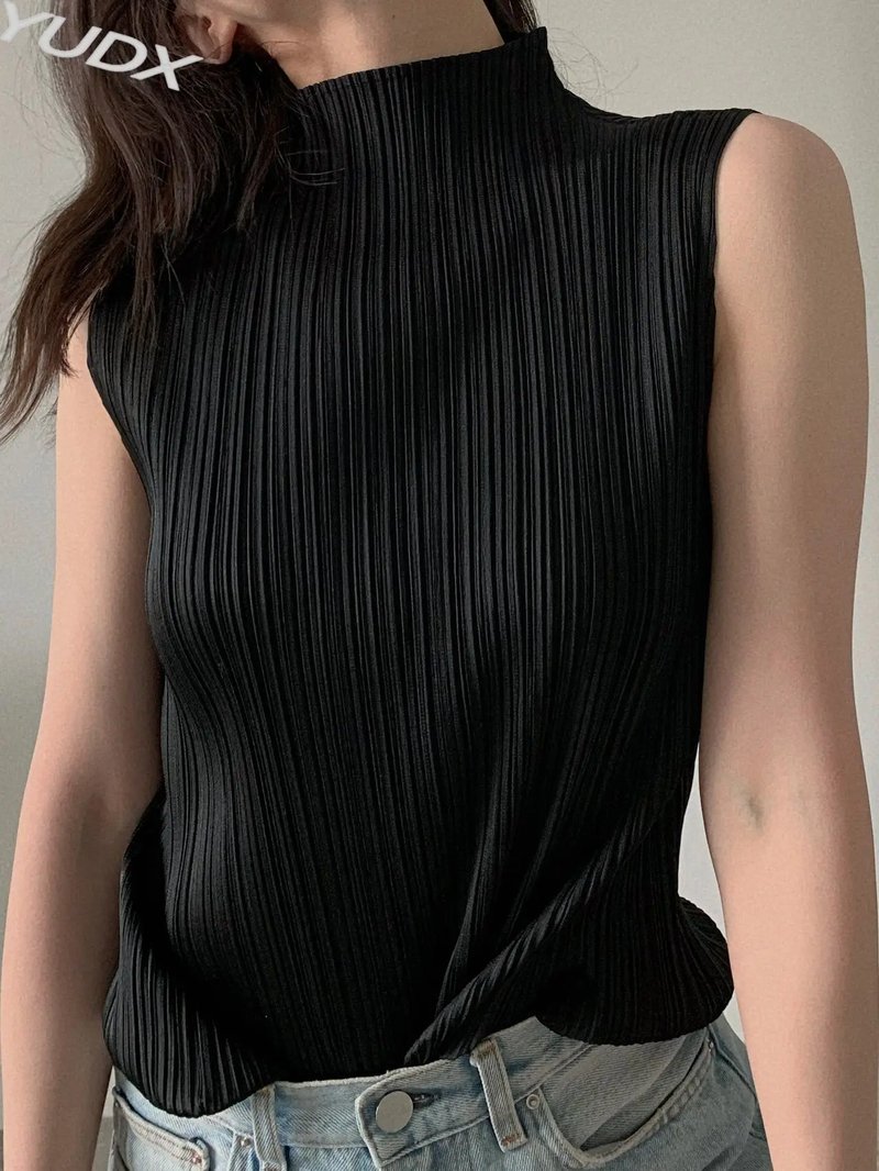Elegant Miyake Pleated Summer Top