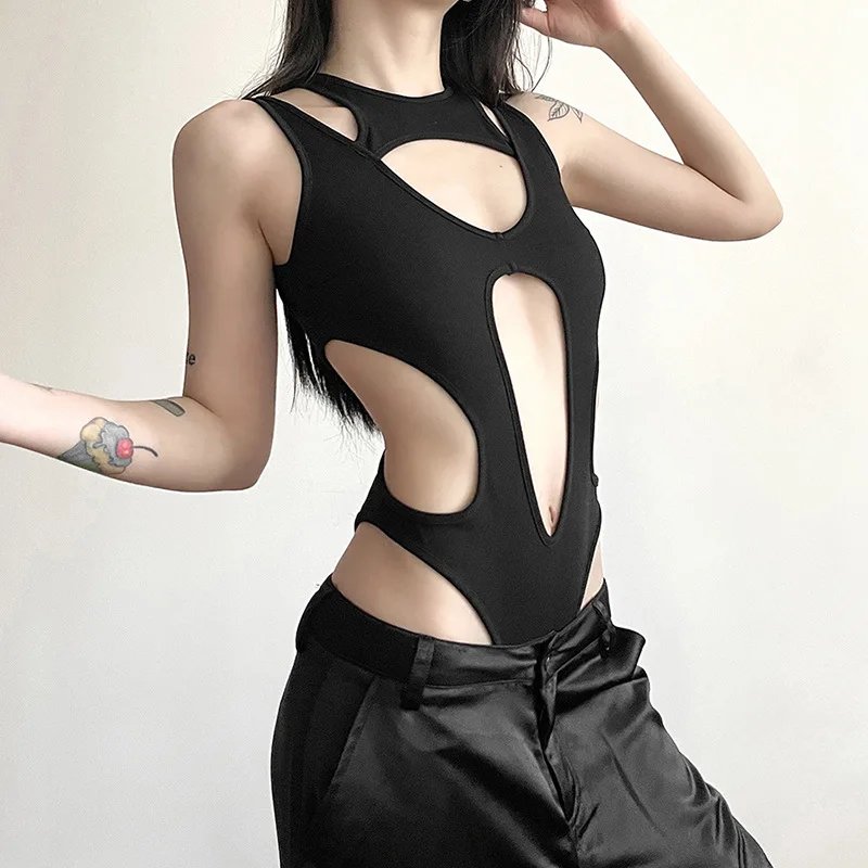 Gothic Hollow Out Bodysuit