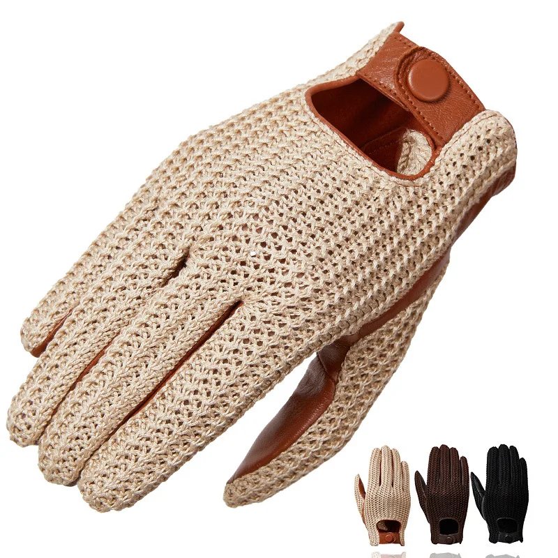 Men's Leather Touchscreen Driving Gloves
