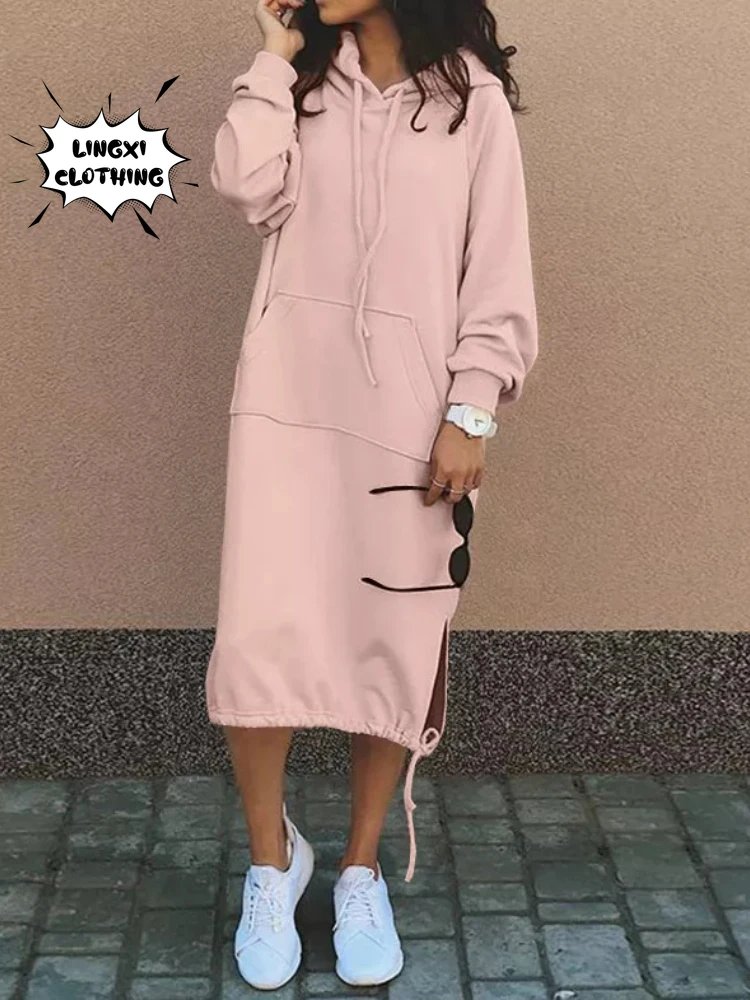 Elegant Hooded Sweater Dress
