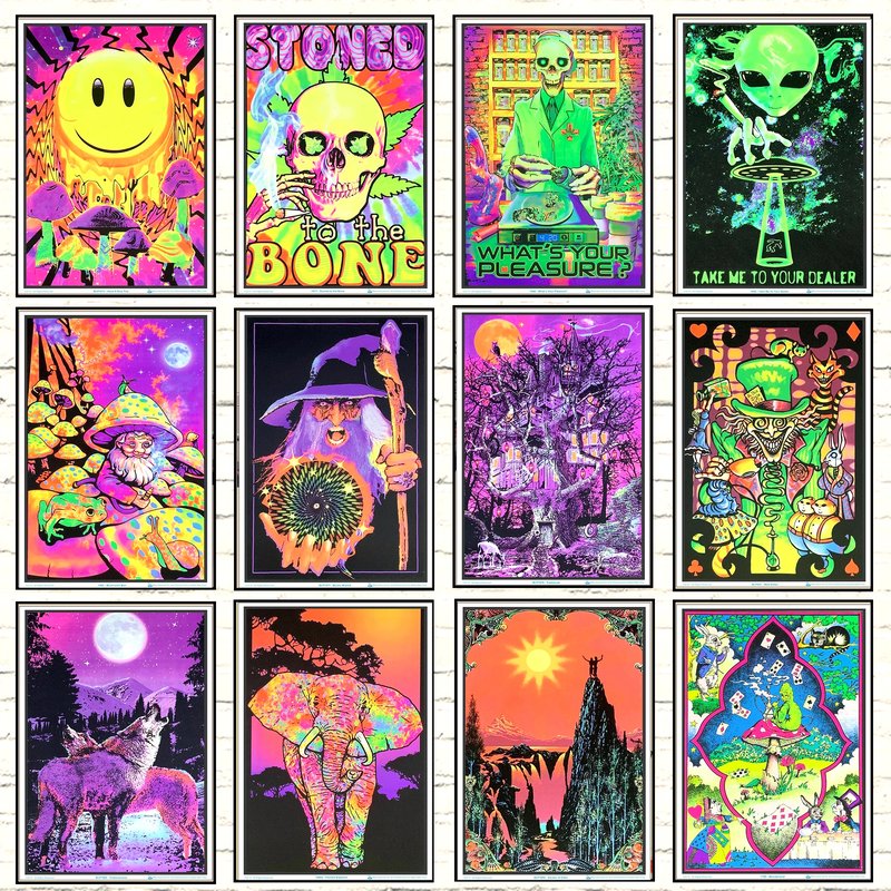 Psychedelic Skeleton Wall Art