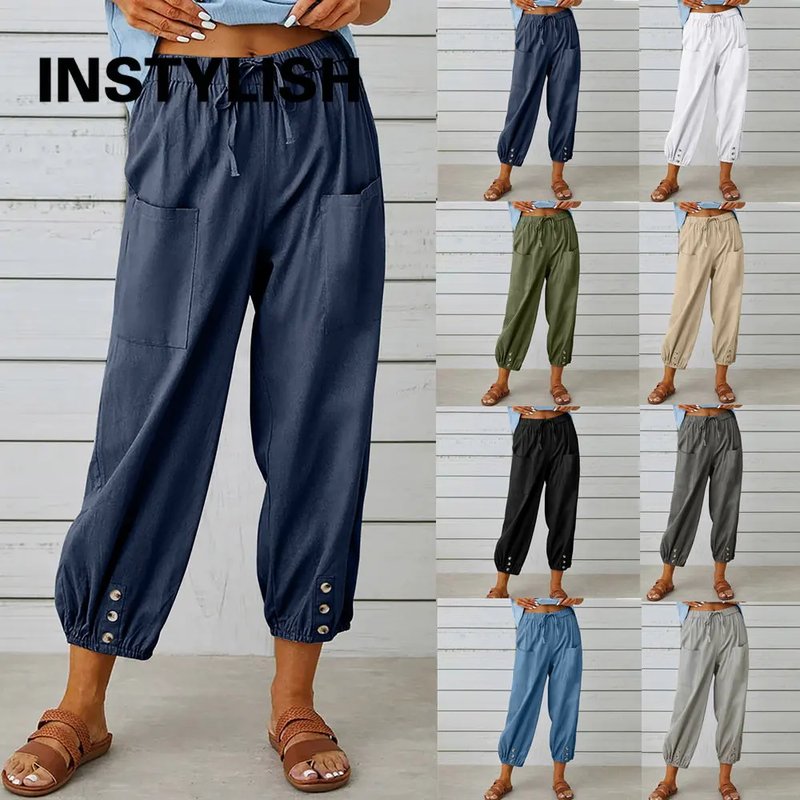 High Waist Loose Linen Pants