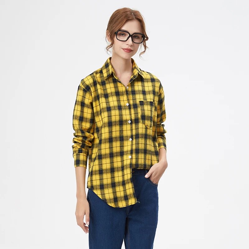 Chic Flannel Plaid Shirt for Women