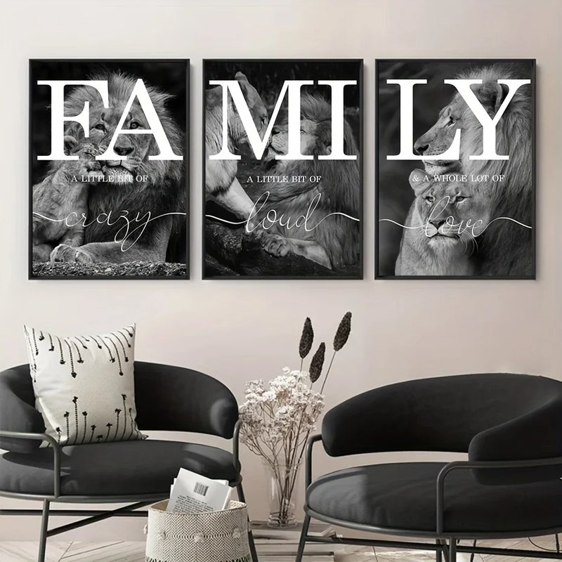 Lion Family Canvas Art Set