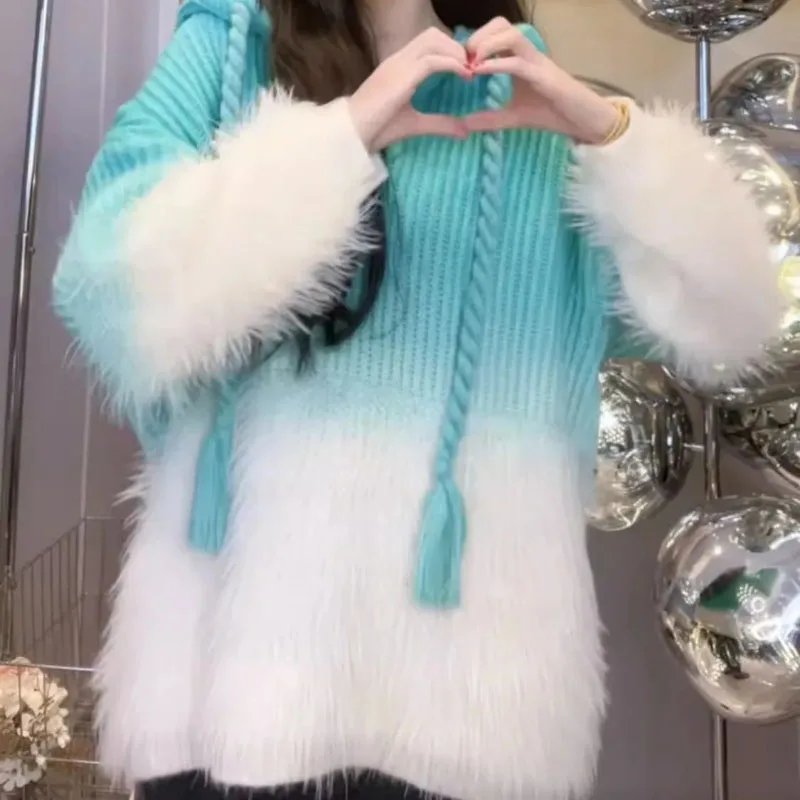 Cozy Gradient Hooded Sweater