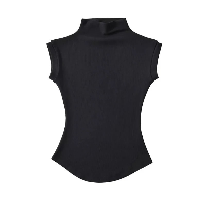 Summer Sleeveless Turtleneck Top