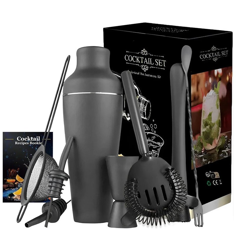 Matte Black Cocktail Shaker Set