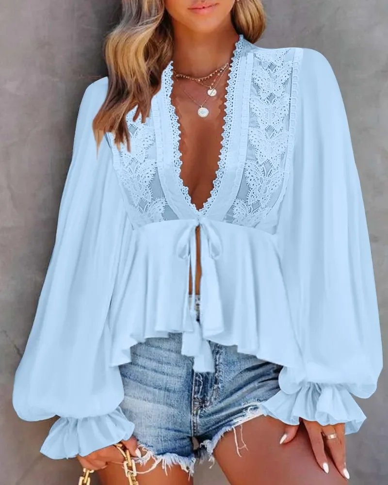 Chic Spring V-Neck Blouse