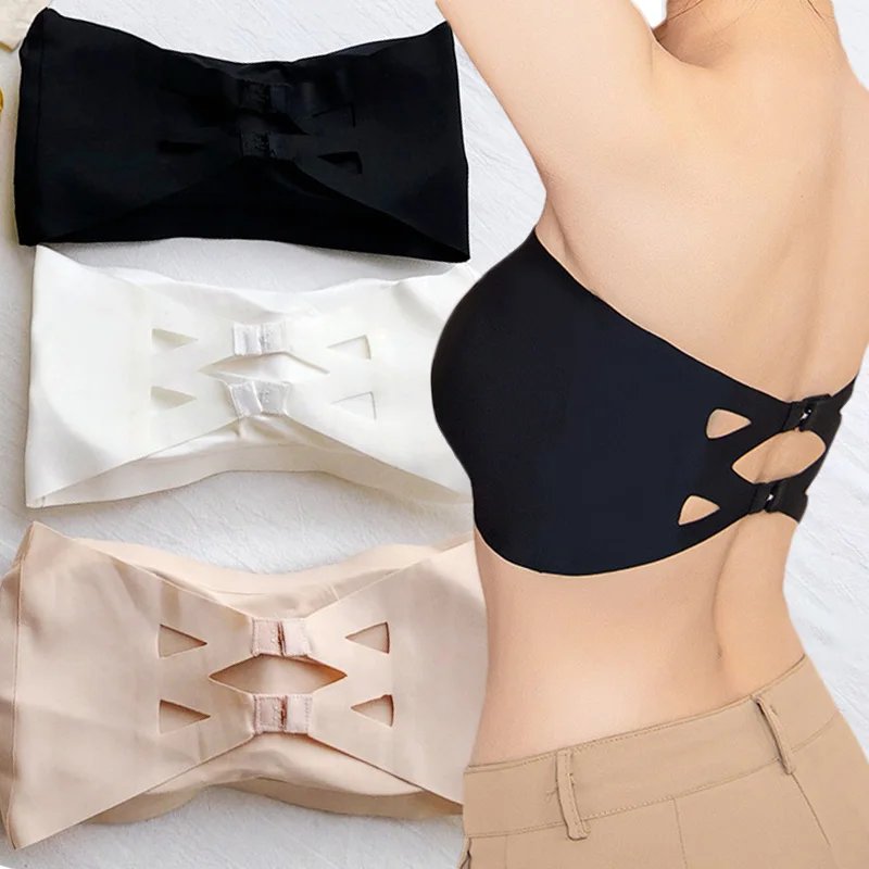 Seamless Ice Silk Strapless Bra