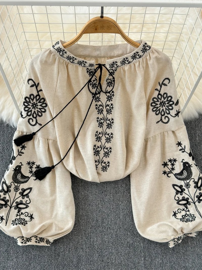 Boho Floral Puff Sleeve Top