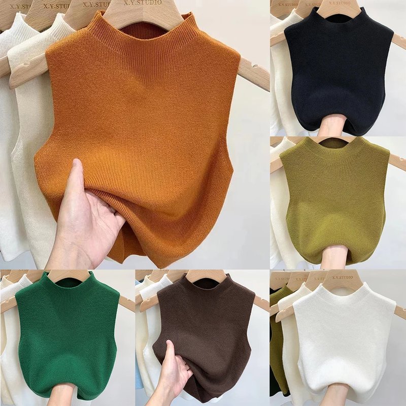 Chic Cropped Knitted Tank Top