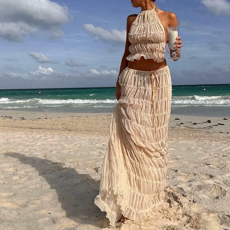 Chic Boho Backless Two-Piece Set