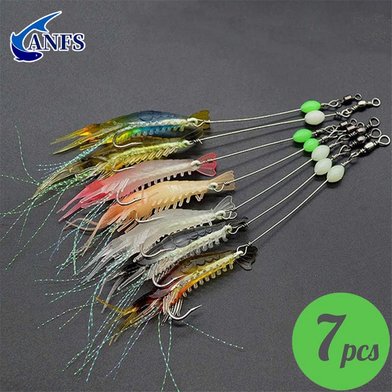Set of 3 or 7 Shrimp Fishing Lures