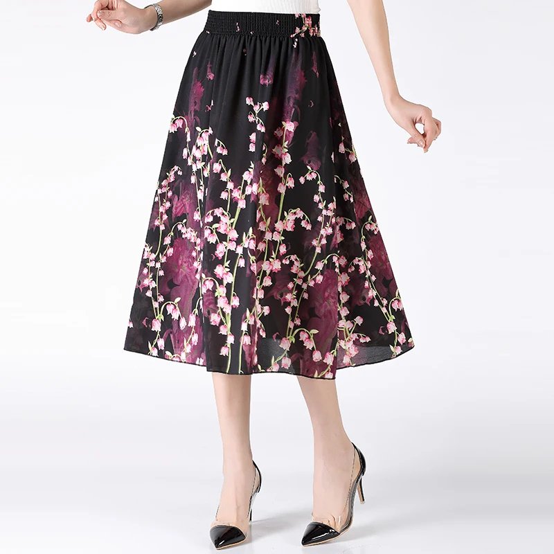 Plus Size Bohemian Pleated Skirt