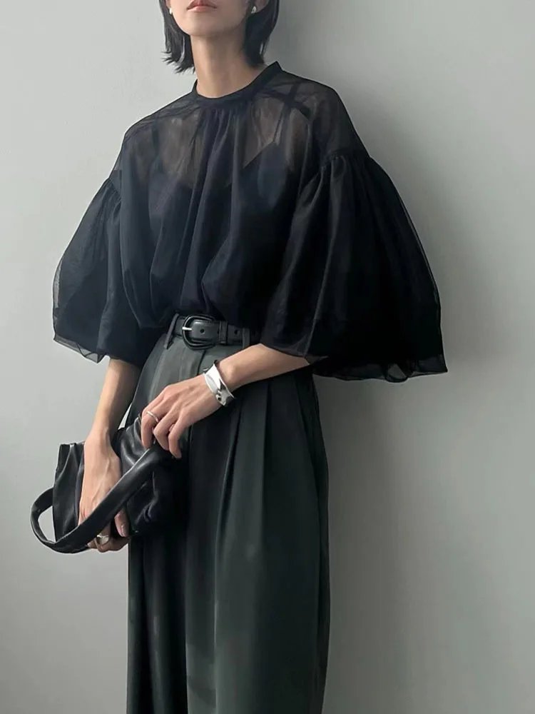 Retro Organza Lantern Sleeve Set