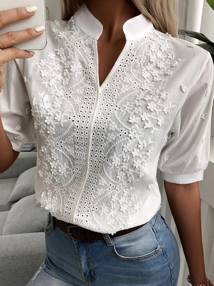 Chic Summer Floral Lace Blouse
