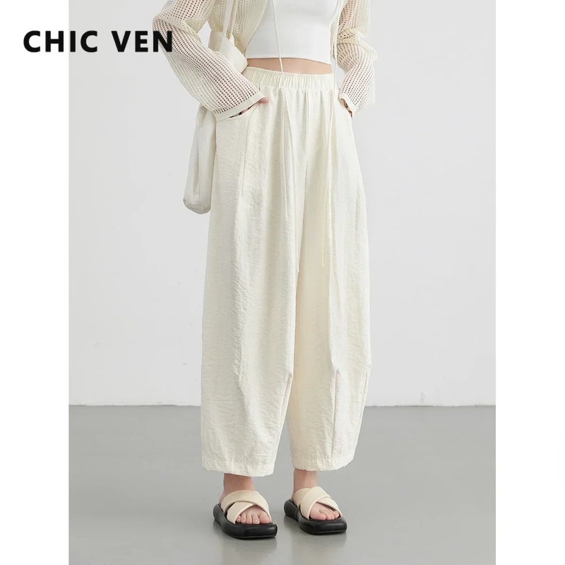 Chic High-Waisted White Trousers