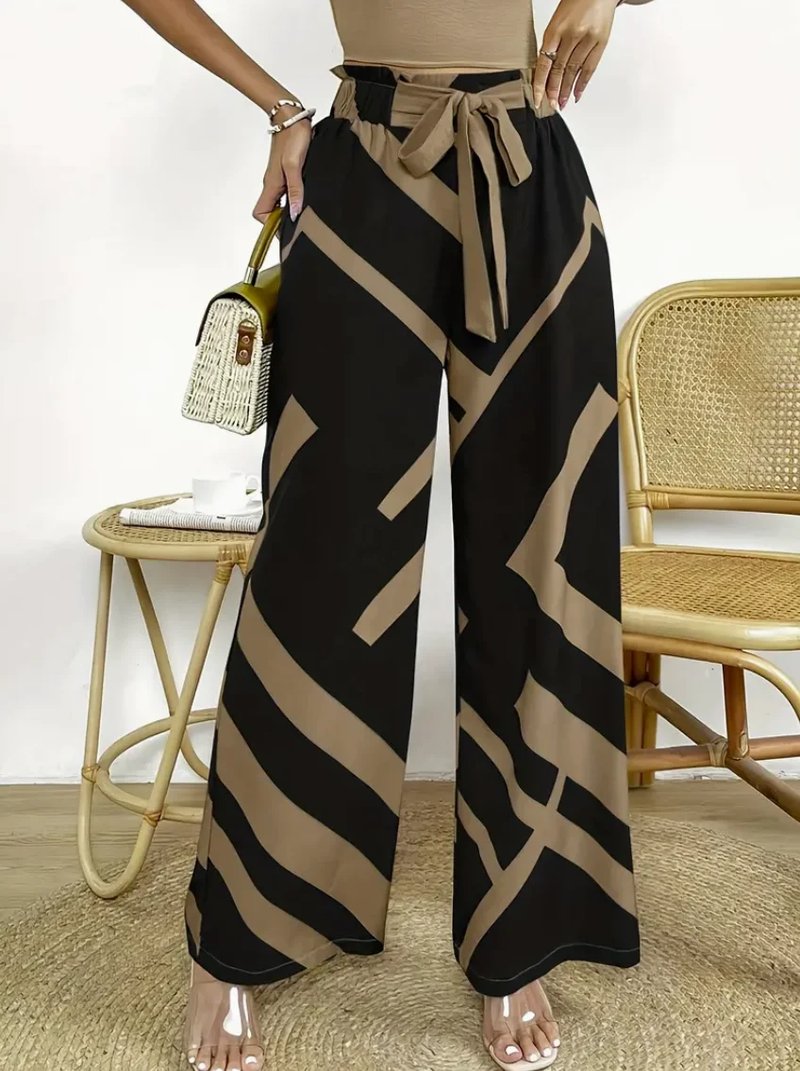 Chic Geometric Wide Leg Pants