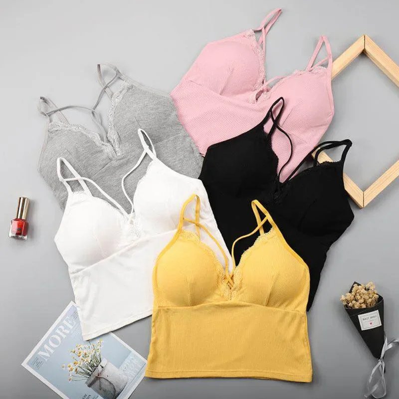 Lace Trim Wire-Free Cami Top