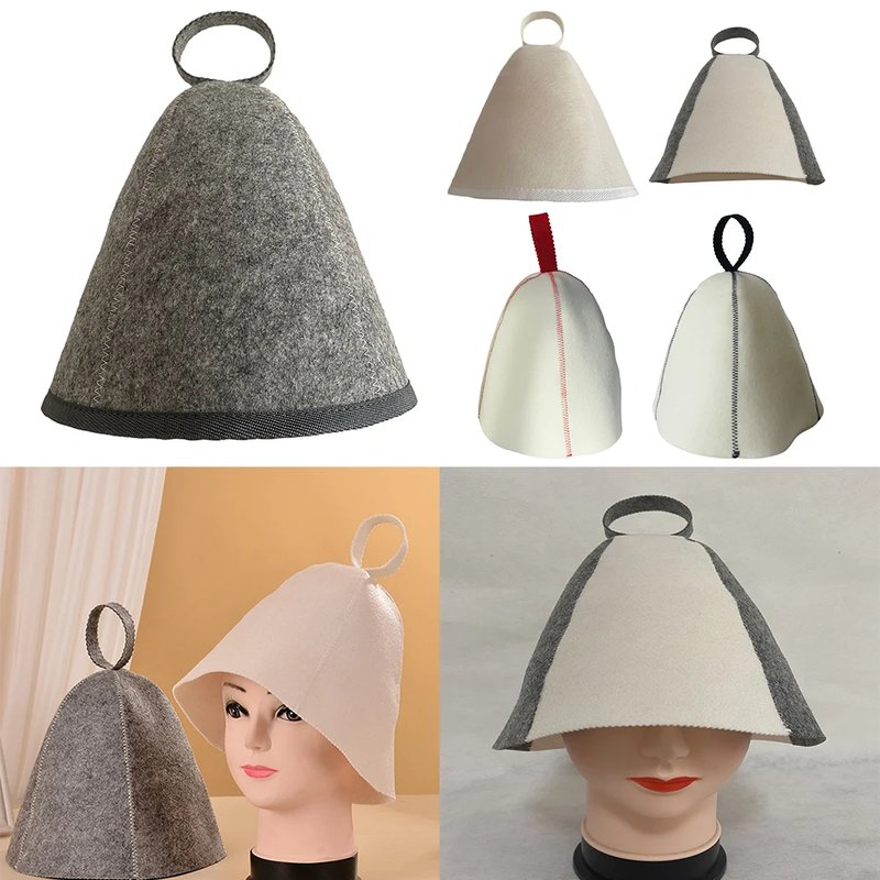 Wool Felt Sauna Hat for Hair Protection